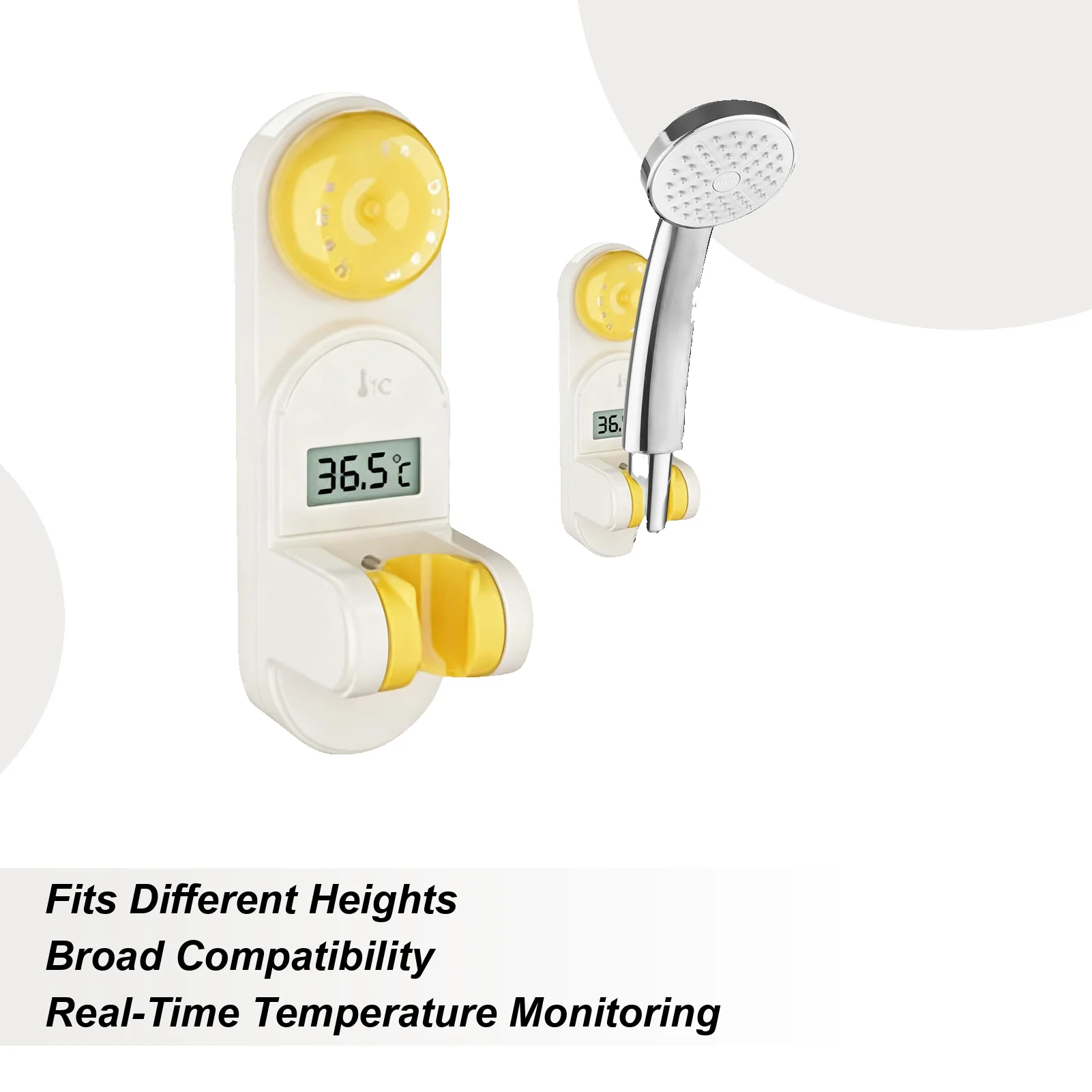 

Держатель насадки для душа, настенное крепление, дисплей температуры, регулируемая подставка на присоске, держатель распылителя для ручного душа в ванной комнате