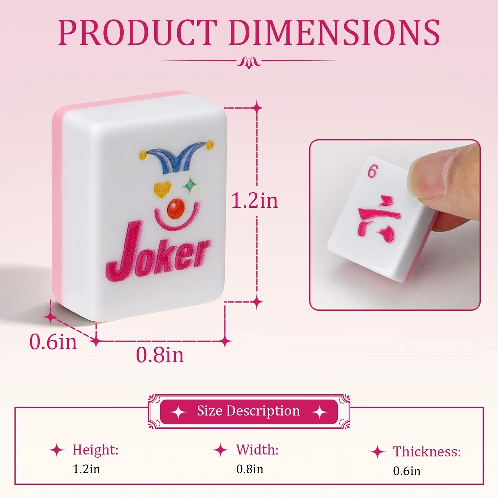 New Arrival Pink Melamine Mahjong Tiles Engraved American Mahjong Set  Travel Mah Jongg Sets for Family Leisure Party Board Game