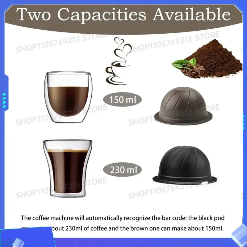 A76G Reusable Coffee Capsule Shells for Nespresso Vertuo Refillable Pods Compatible with Vertuo Machine