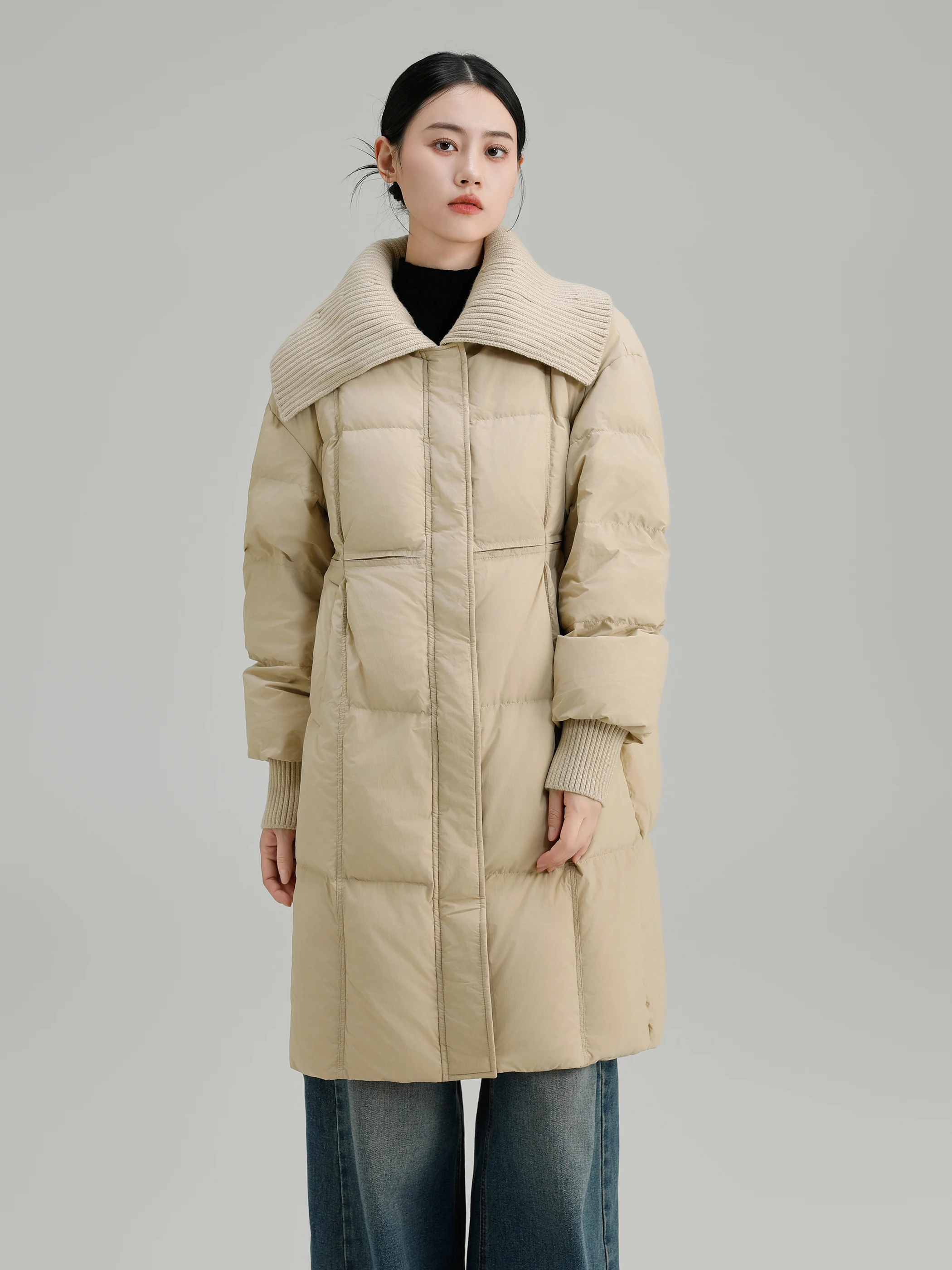 

Женское утепленное пуховое пальто IUMOON оверсайз, удлиненное до колена, в стиле кэжуал, осенне-зимнее, премиум-дизайн, для повседневной носки