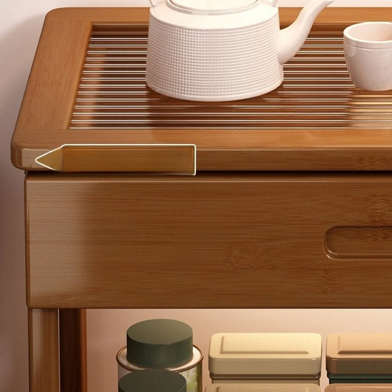 المطبخ غرفة المعيشة خزانة التخزين الحديثة نقل الرف خزانة تخزين خزانة بسيطة الخيزران الأثاث Casiers Et Casiers MHSNJ