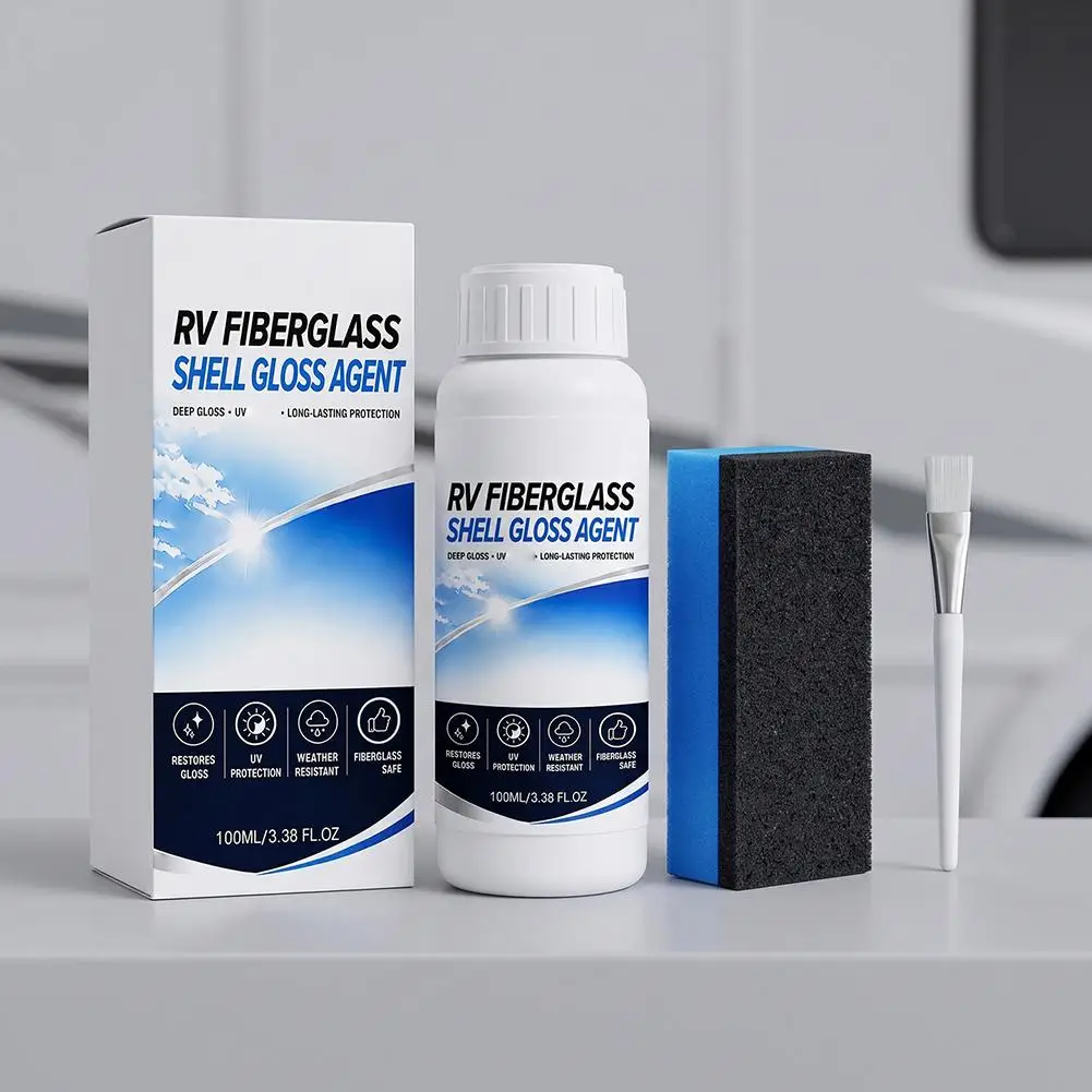 RV Fiberglass Gloss Agent 100ml Weather Resistant No Buffing for Camper