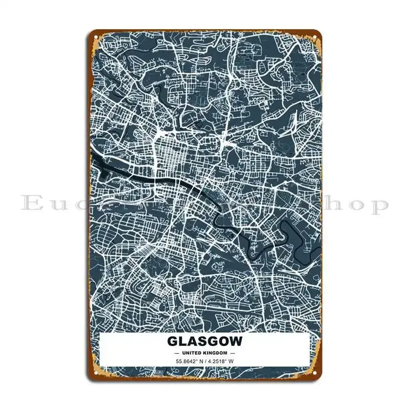 Glasgow Metal Plaque Club Wall Cave Wall Decor Iron Wall Cave Tin Sign Poster