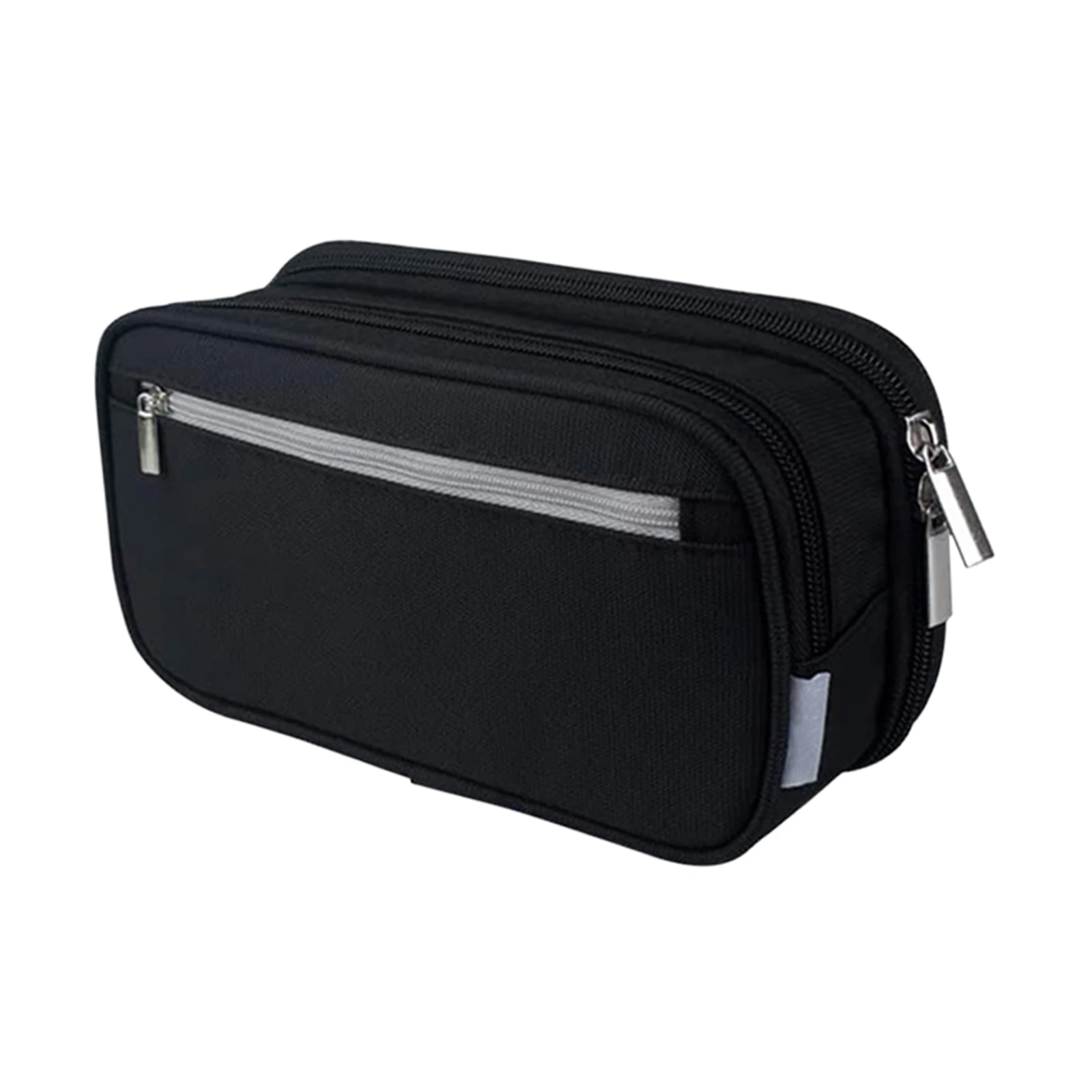 3 طبقات حقيبة القلم للطلاب حامل القرطاسية سطح المكتب علامة منظمة مزدوجة سستة مقلمة هدية حاكم سعة كبيرة