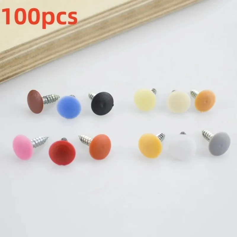 100 Pcs/bag Plastic Nuts Bolts Covers Exterior Protective Caps Practical Self-tapping Screws Decor Cover Furniture Hardware