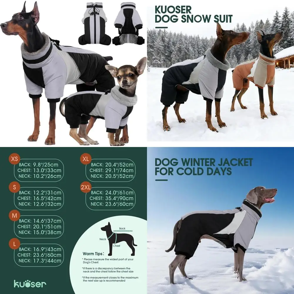 

Теплая зимняя куртка для собак на молнии, со светоотражающими элементами, идеально подходит для средних собак в холодную погоду