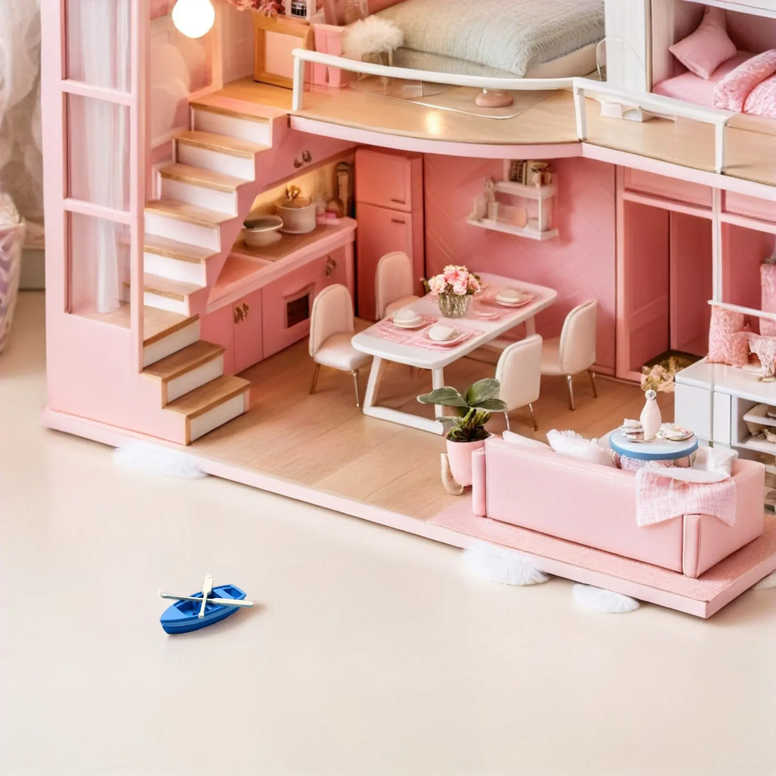 

5 наборов миниатюрных лодок-каноэ из смолы с веслами, декоративные элементы для микроландшафта, украшения для дома, офиса, стола, автомобиля, мини-декор в виде лодок