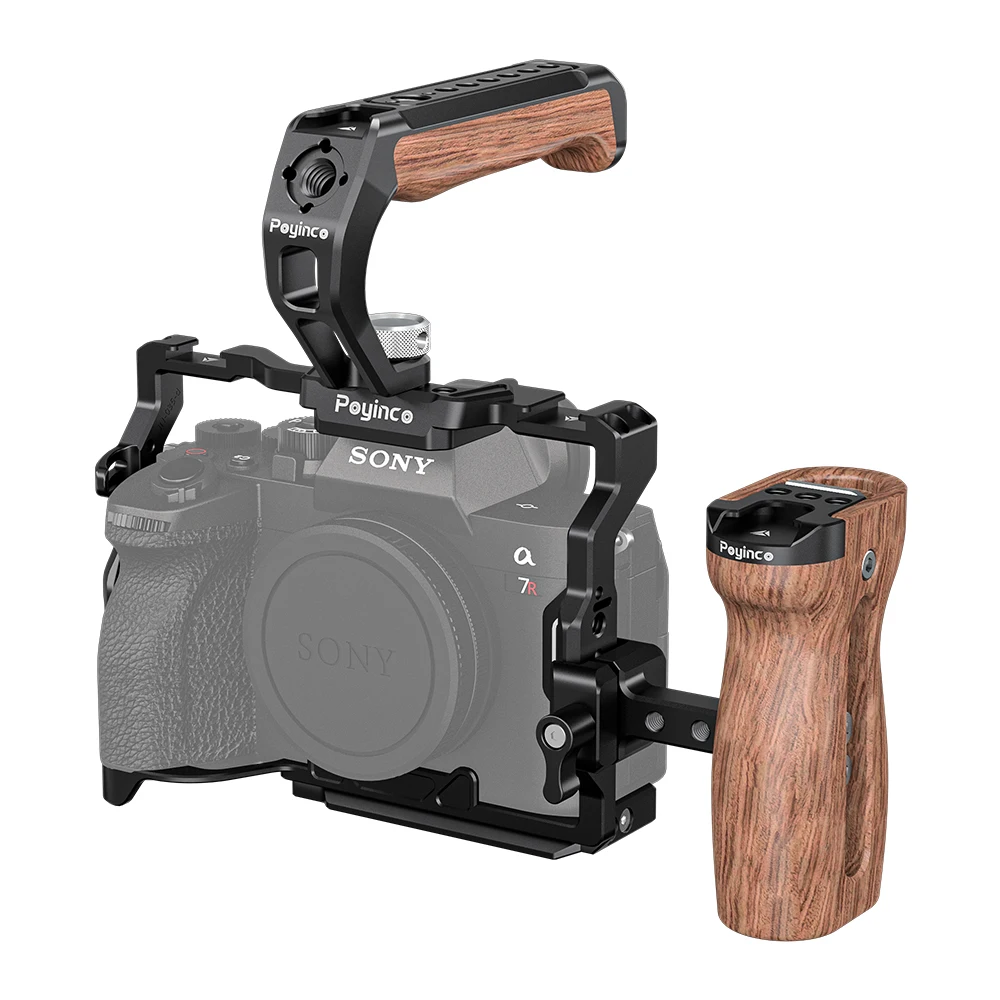 

Lightweight Camera Cage Kit for So-ny A7R V/A7 IV Series with Camera Cage Top Handle Grip and Side Handgrip