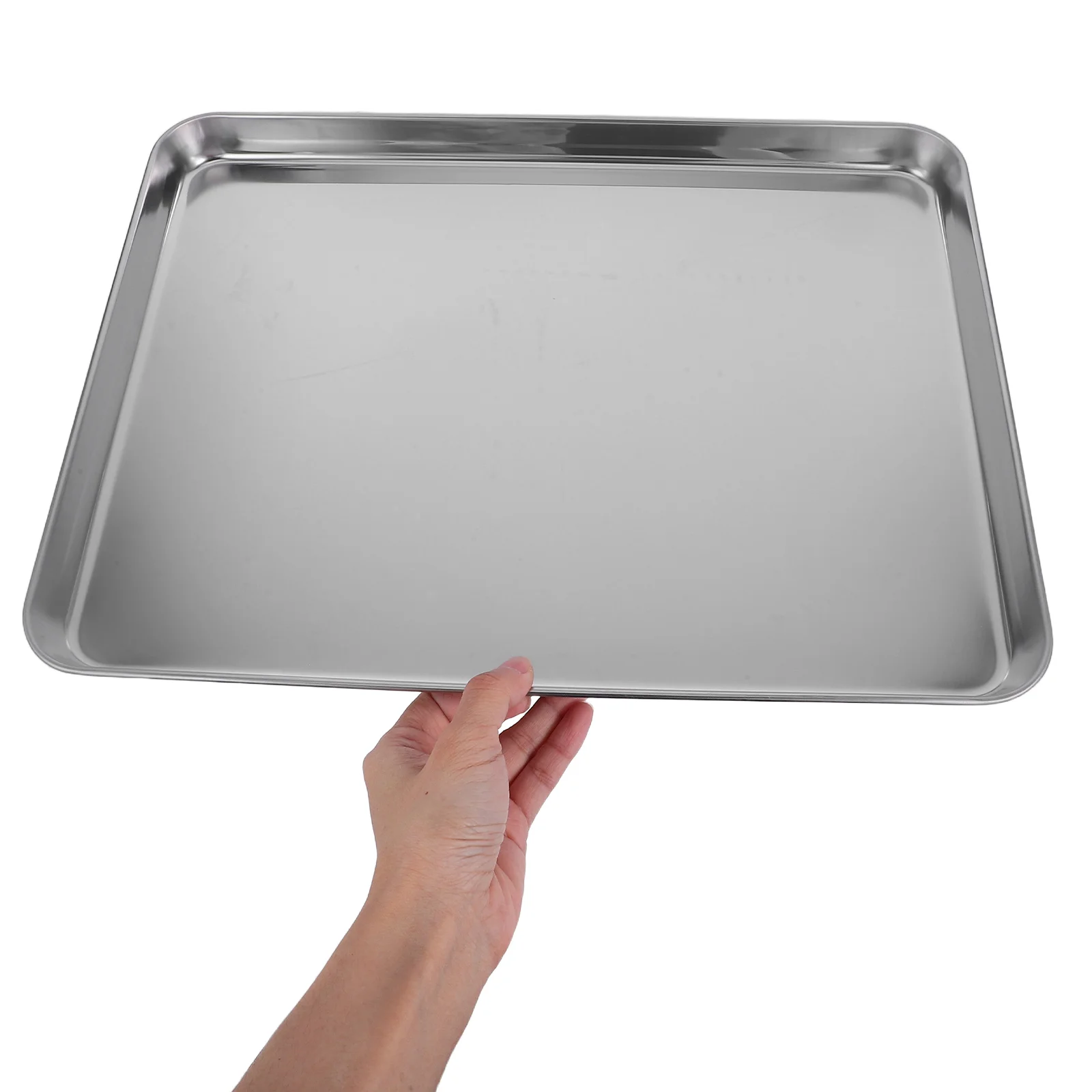 Plato Liangpi Rectangular, bandeja de comida de acero inoxidable para barbacoa, Picnic, fiesta, cocina, bandeja de almacenamiento, fideos fríos, arroz, Vermicelli