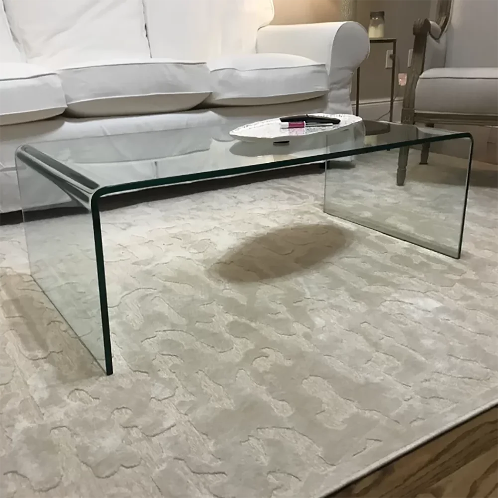 New Glass Coffee Table, Tempered Clear Glass Coffee Table End Table  for Living Room, Bedroom