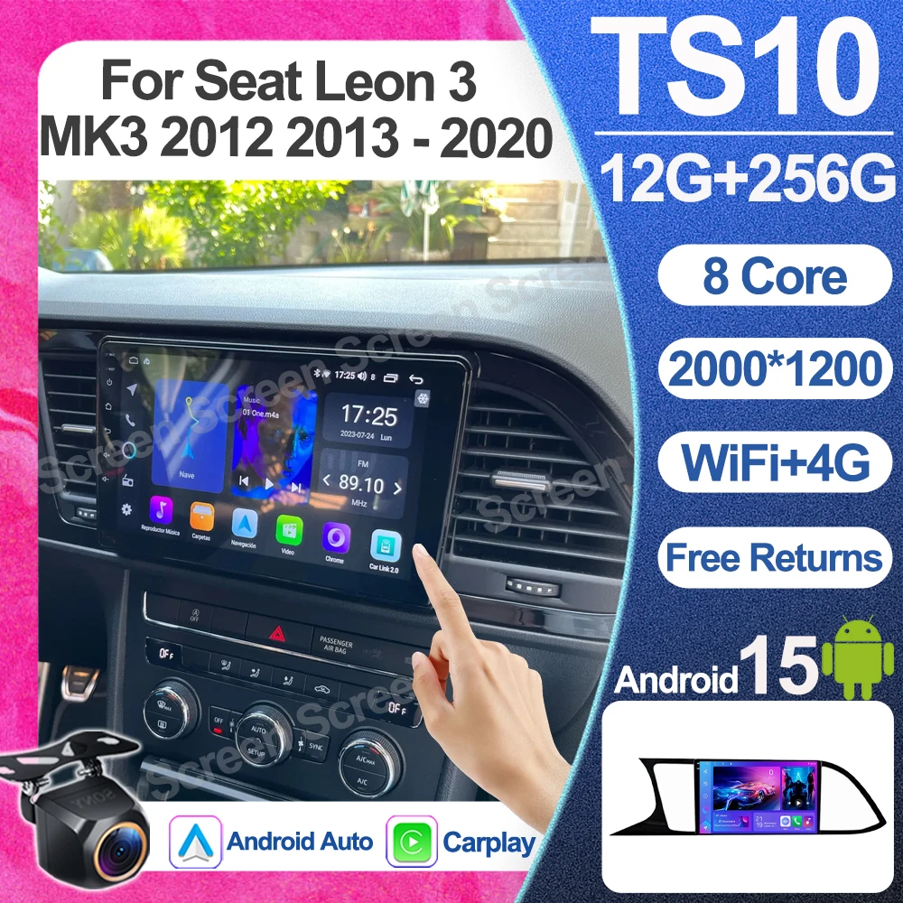 Android 16 For Seat Leon 3 Mk3 2012 2013 2014 2015 2016 - 2020 Multimedia Video Player Navigation Bluetooth Mirror Link Wifi 5G