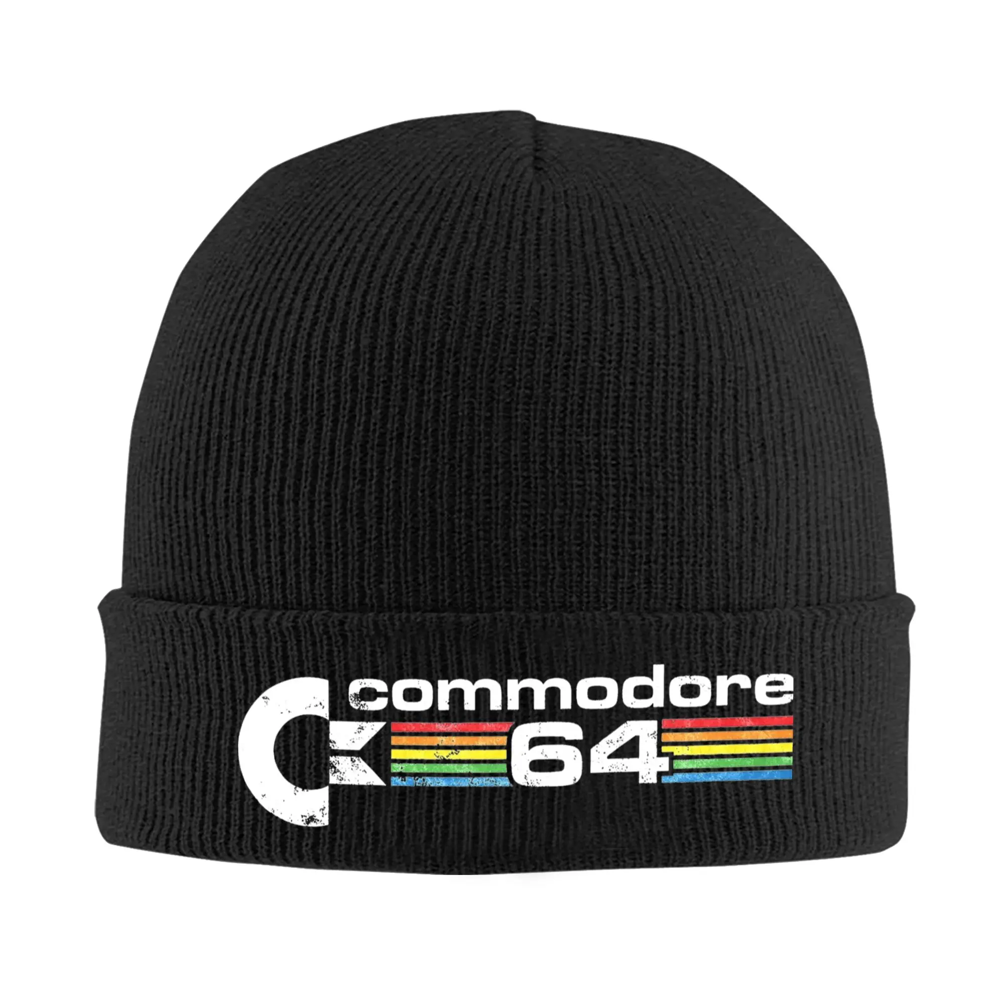 Commodore 64 C64 Computer Knitted Hat  Beanie Hats Hippie Warm Unisex Adult Bonnet Hats Winter Graphic Casual Caps Birthday Gift
