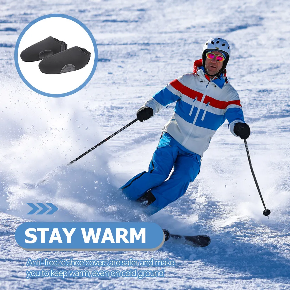 

1 Pair Ski Shoe Covers Windproof Anti-Freeze Overshoes Hiking Boots Protectors Outdoor Warm Portable Shoes Covers