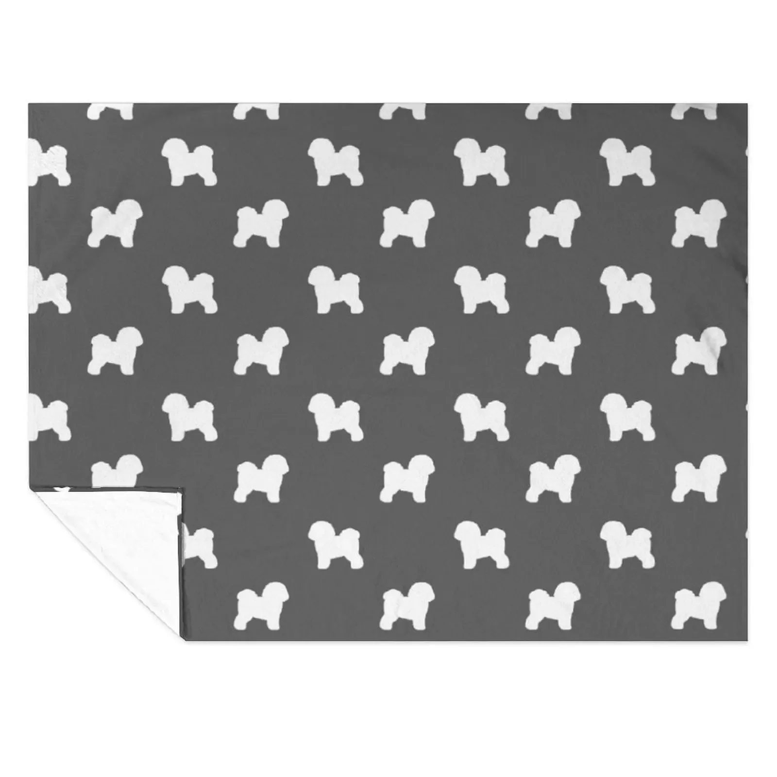 

Bichon Frise Silhouette(s) Throw Blanket Warm Heavy Soft Plush Plaid wednesday Blankets