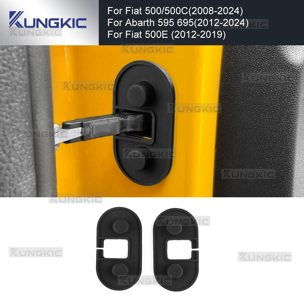 Silicone Door Lock Buckle For Fiat 500/500C 2008-2024 Abarth 595 695 2012-2024 Fiat 500E 2012-2019 Door Anti-Collision Limit