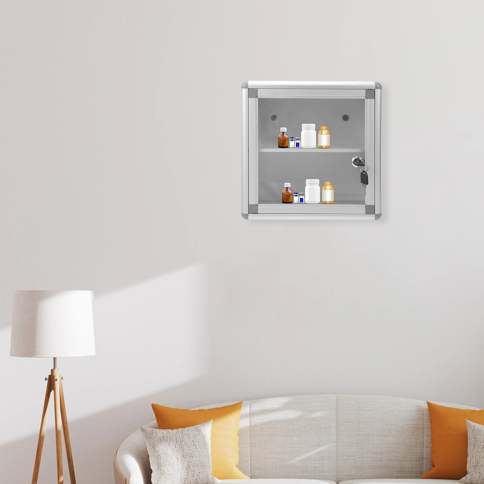 Medicine Chest Wall Hanging Container First Aid Locking Case Visible Equipment Travel Pill Boxes