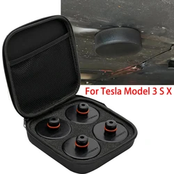 4 sztuk samochodów gumowe podnoszenia narzędzie adaptera Jack Pad podwozie W/futerał do przechowywania nadaje się do Tesla Model 3 Model Y Model X S akcesoria