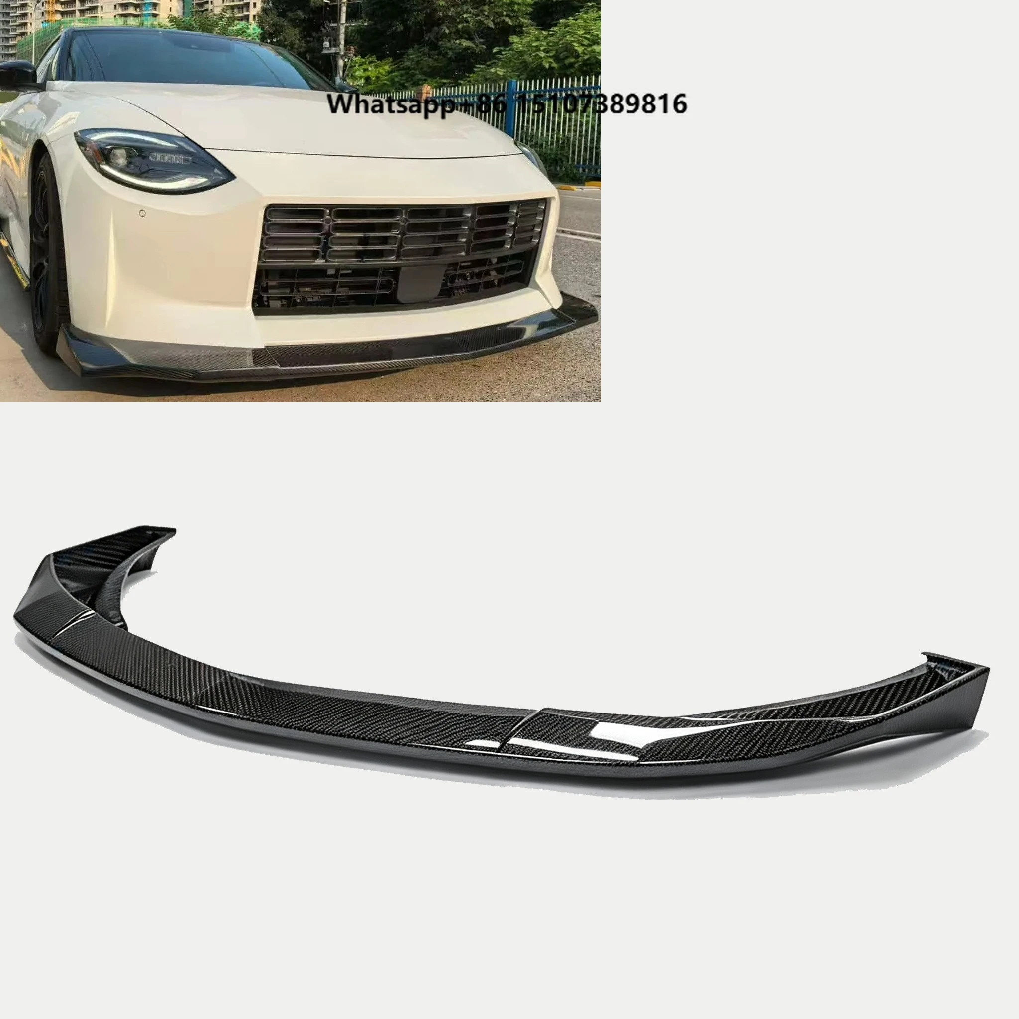 Lightweight Dry Carbon Fiber Front Bumper Lip Splitter for Z RZ34 400Z 2022+ Front Chin Spoiler Aero Body Kit