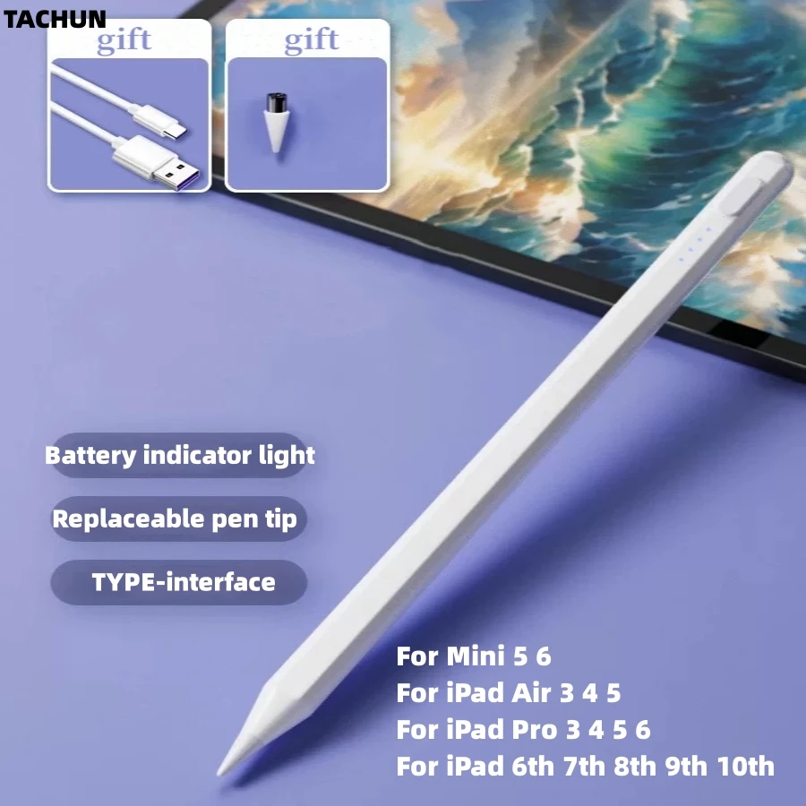 For Apple Pencil 2 1 Palm Rejection Power Display iPad Accessories iPad 2024 2022 2021 2020 2019 Pro 11 12.9 Air Mini Stylus Pen