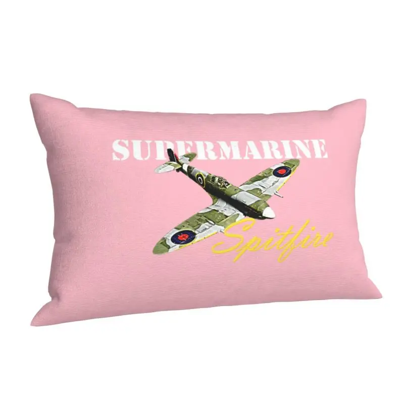 Custom Supermarine Spitfires Raf Throw Pillow Covers Fighter Plane WW2 War Pilot Aircraft Airplane Home Decoration Salon