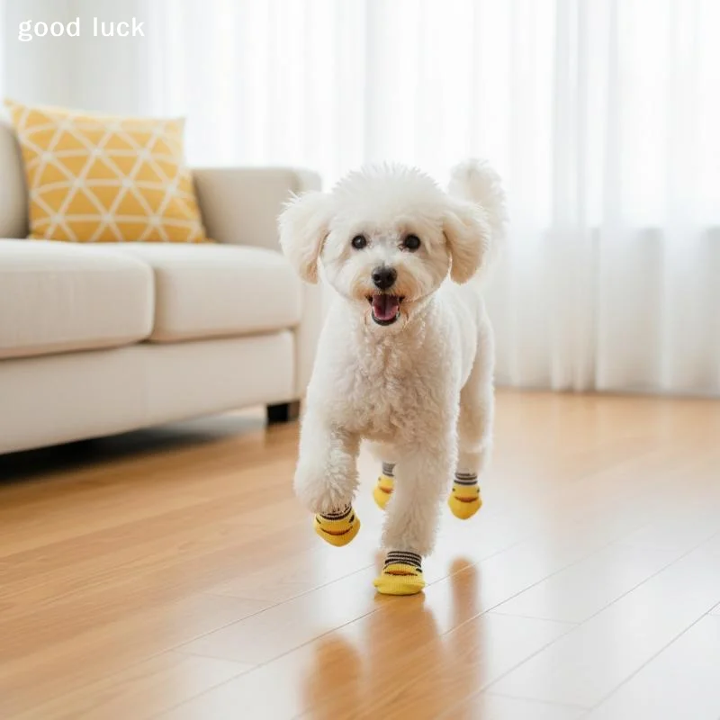 4Pcs Cartoon Pet Cat Dog Floor Anti-slip Socks Prevent Scratching And Dirt Warm Soft Pet Kitten Puppy Feet Paw Protector Socks