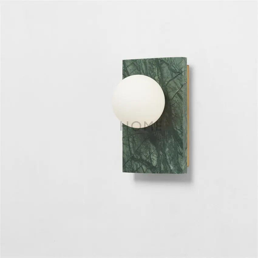 Light luxury green marble wall lamps modern designer glass lamp aisle living room bedroom sconces