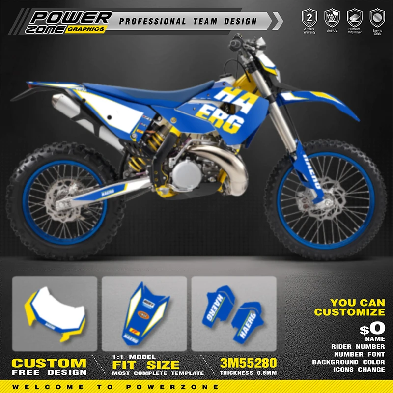 PowerZone Custom Team Graphics Backgrounds Decals Stickers Kit For HUSABERG 2011 2012 FE390 450 570-TE250 300 -FX450-FS570 03