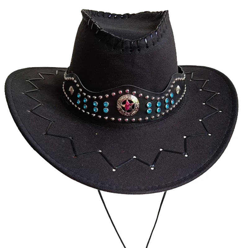 Role playing artificial suede Western cowboy hat retro big edged gentleman cowboy jazz hat holiday party