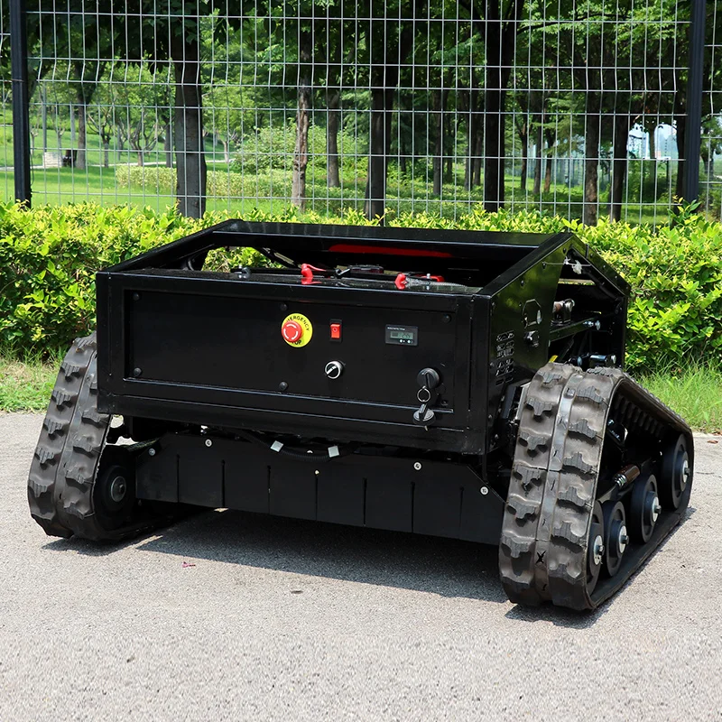 تخصيص المهنية عالية الحصان الصف الصناعي الزاحف صف مزدوج جزازة العشب روبوت مع جهاز التحكم عن بعد للمروج