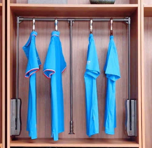 Pull-down Clothes Rail Wardrobe Lift And Flip Pull Wardrobe Pull Down And Flip Up And Down Telescopic Balcony Cabinet Adjustable