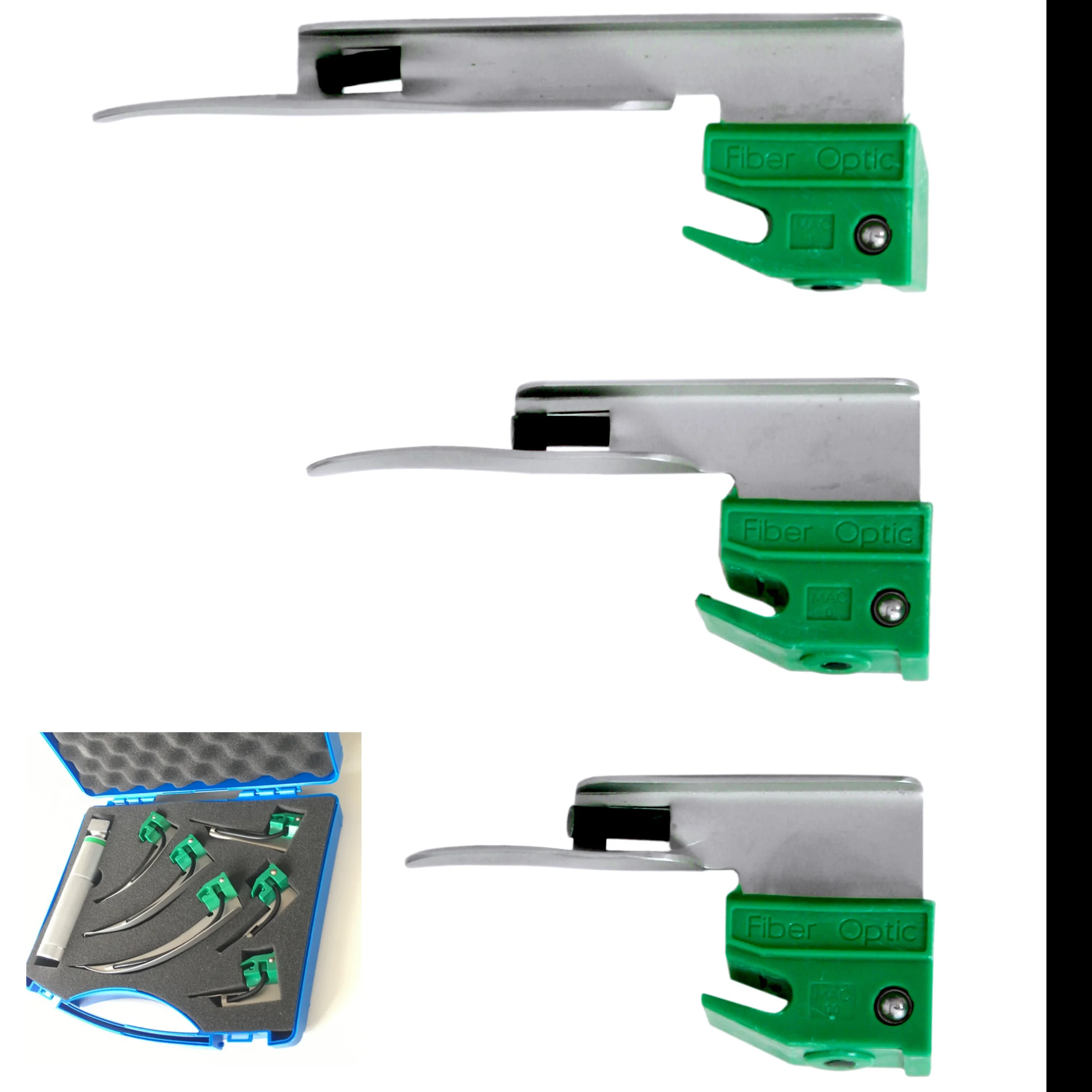 Disposable/economic fiber optic laryngoscope sets Macintosh Anesthesia Laryngoscope Types 6 blades laryngoscope sets