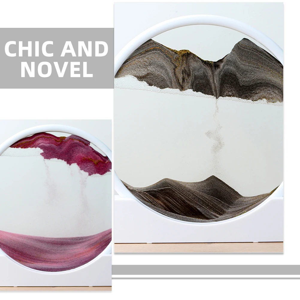 Cornice per foto in plastica con sabbia in movimento fai-da-te Decorazione da tavolo in plastica Cornice per pittura artistica con sabbia di paesaggio