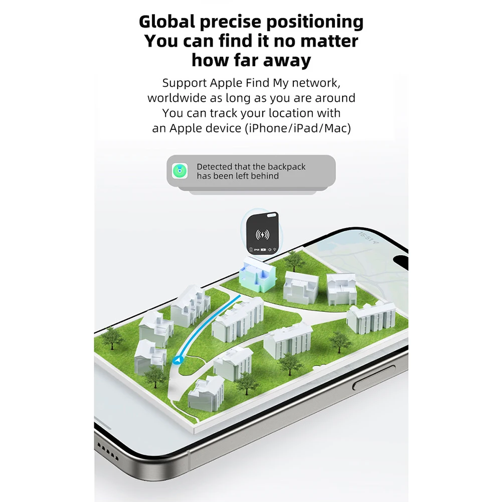 

Wireless Charging Ultra Slim Tracking Card IPX68 Waterproof Works for Apple Find My Smart Tag Wallet Tracker Ultra Thin Tracker