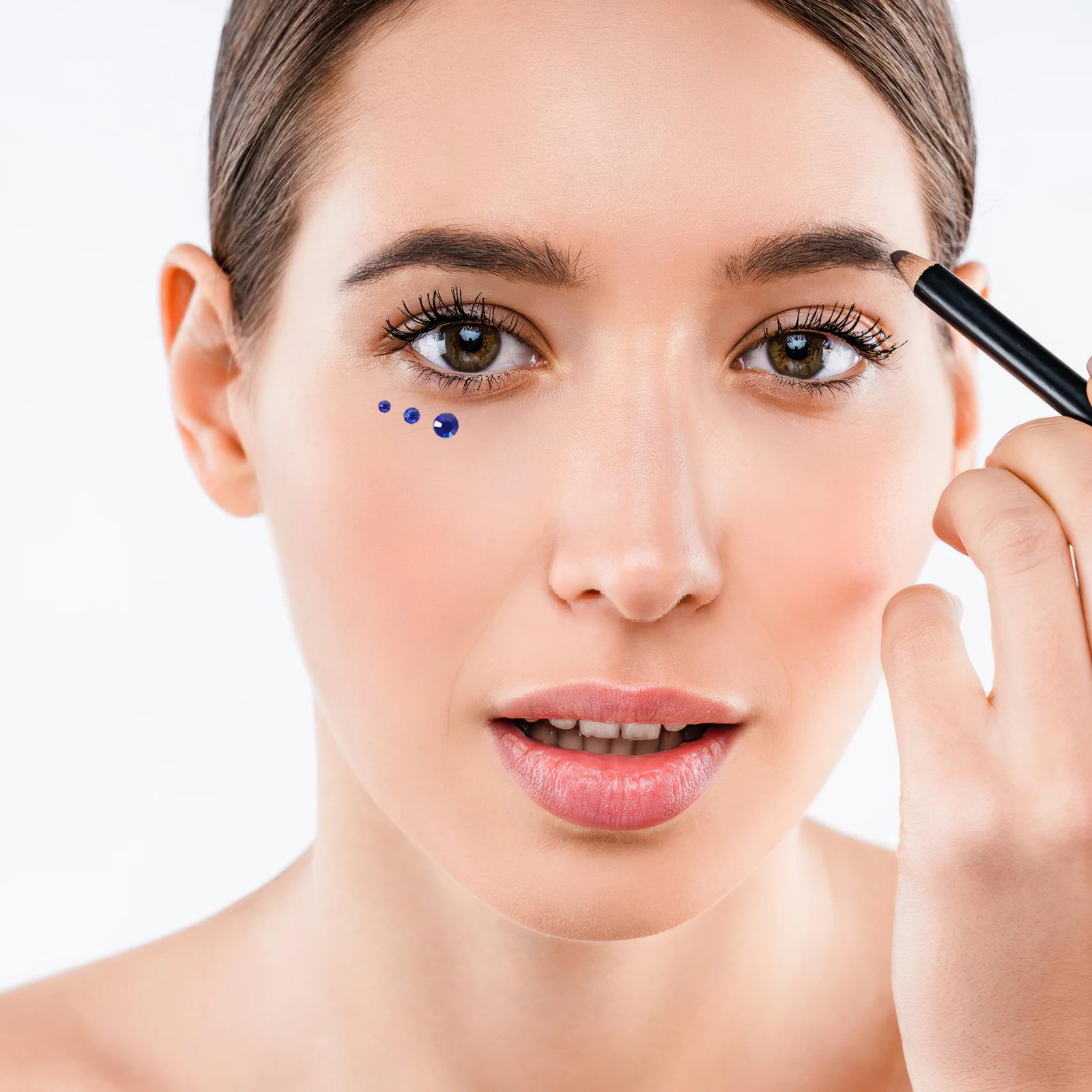 คริสตัลไรน์สโตนสติกเกอร์แต่งหน้าเครื่องประดับใบหน้ากันน้ำกาวเล็บอัญมณีตกแต่งเทศกาลปาร์ตี้กาว