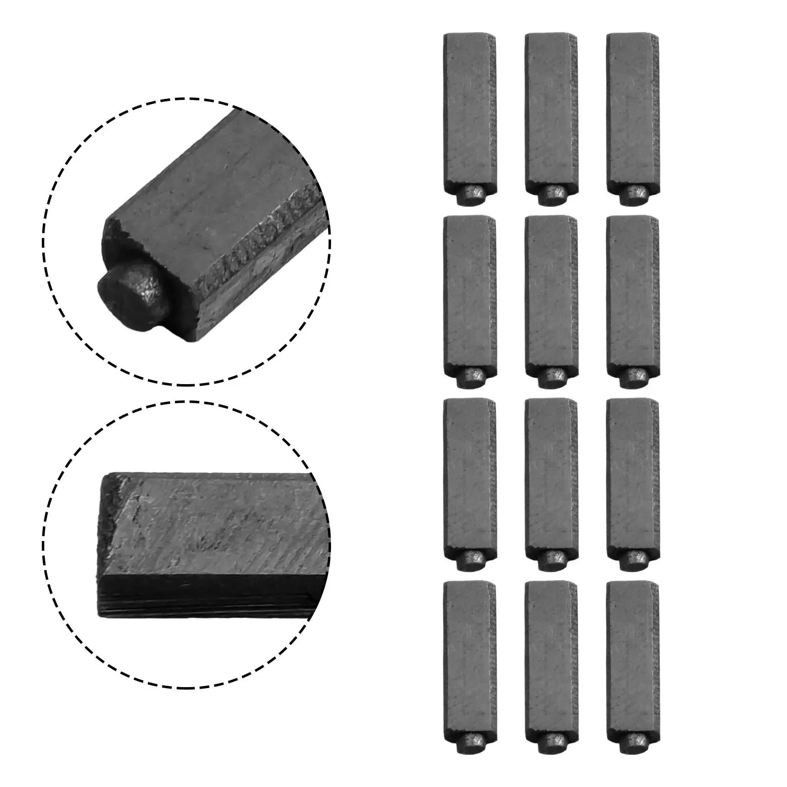 Utensili elettrici attrezzi da giardino spazzole di carbone 12 pezzi 4x5.5x17mm accessori per spazzole per capelli con asciugacapelli in carbonio nero