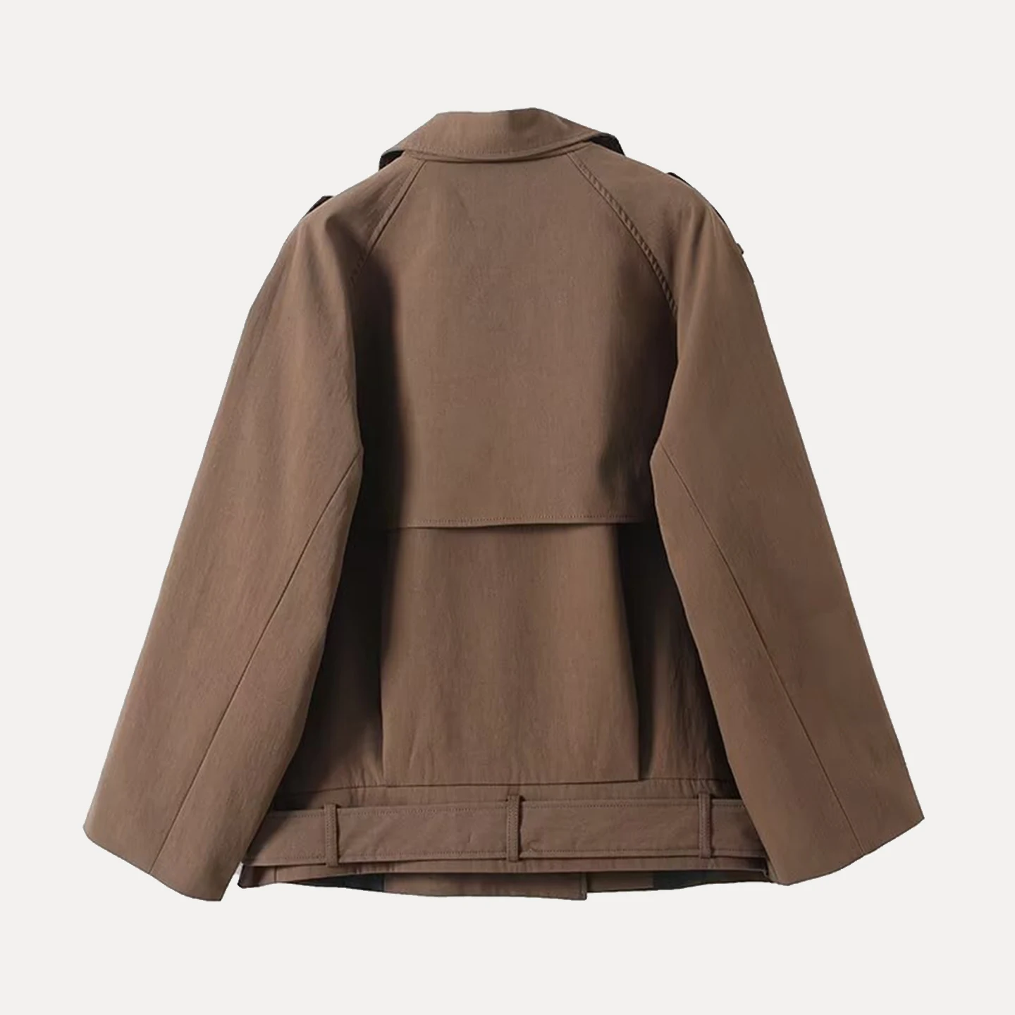 

Women's Faion ort Coat with Stand Collar And Belt Autumn 2025 New Sle Z Stand Fit Long Sve Other Material