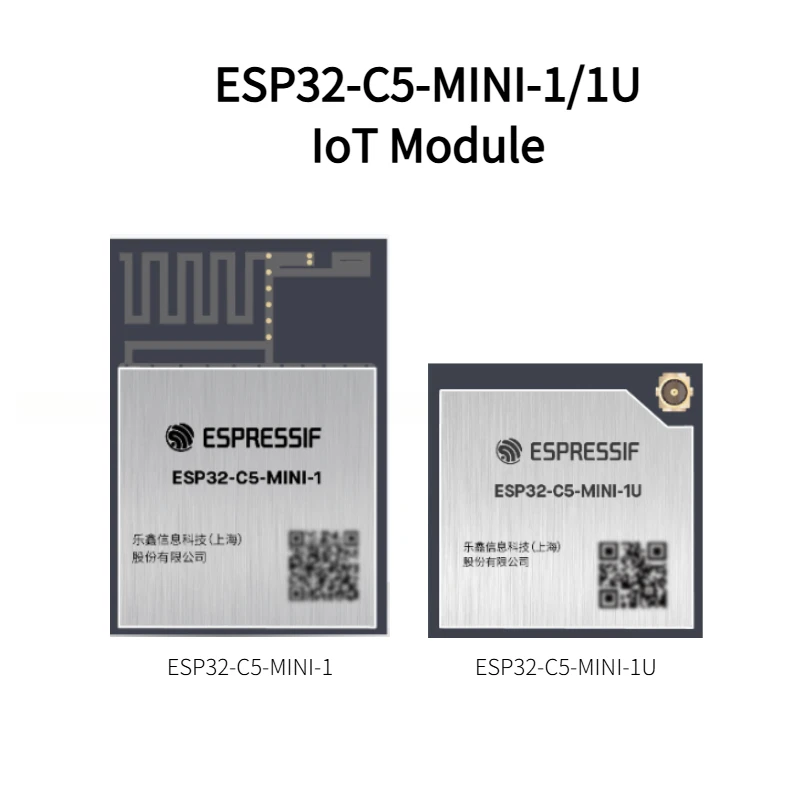 ESP32-C5-MINI-1/1U Dual Band WiFi 6 BLE Thread Zigbee 22 GPIO RISC-V Compact PCB IPEX IoT Module