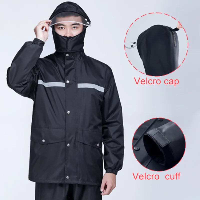 Adult Reflective Raincoat Stormproof Split Full Body Raincoat Rain Poncho Suit Reflective Suit