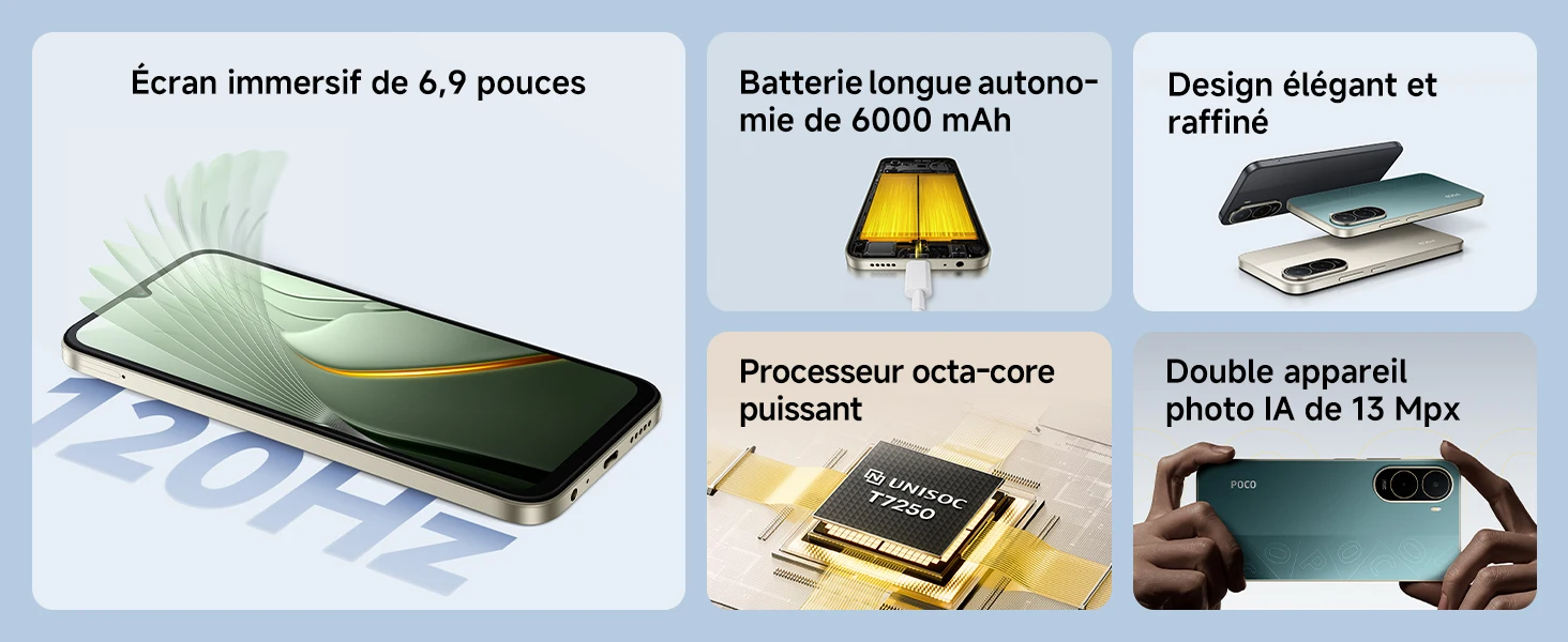 Xiaomi France POCO C81 Pro, immersive screen of 6,9 ", long battery life of meh, powerful octa-core processor, dual camera IA of 13 Mpx