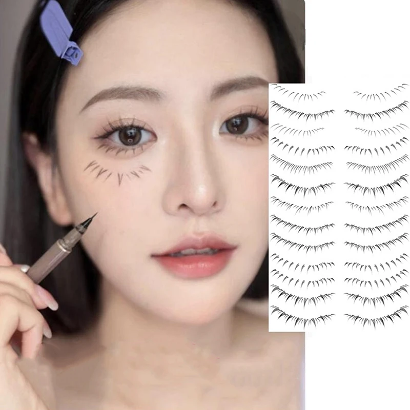 Lower Eyelash Tattoo Patch Flat Lay Makeup Tool Enlarge Your Eyes Symmetrical Eyelashes Disposable Tattoo Sticker Beauty Tool