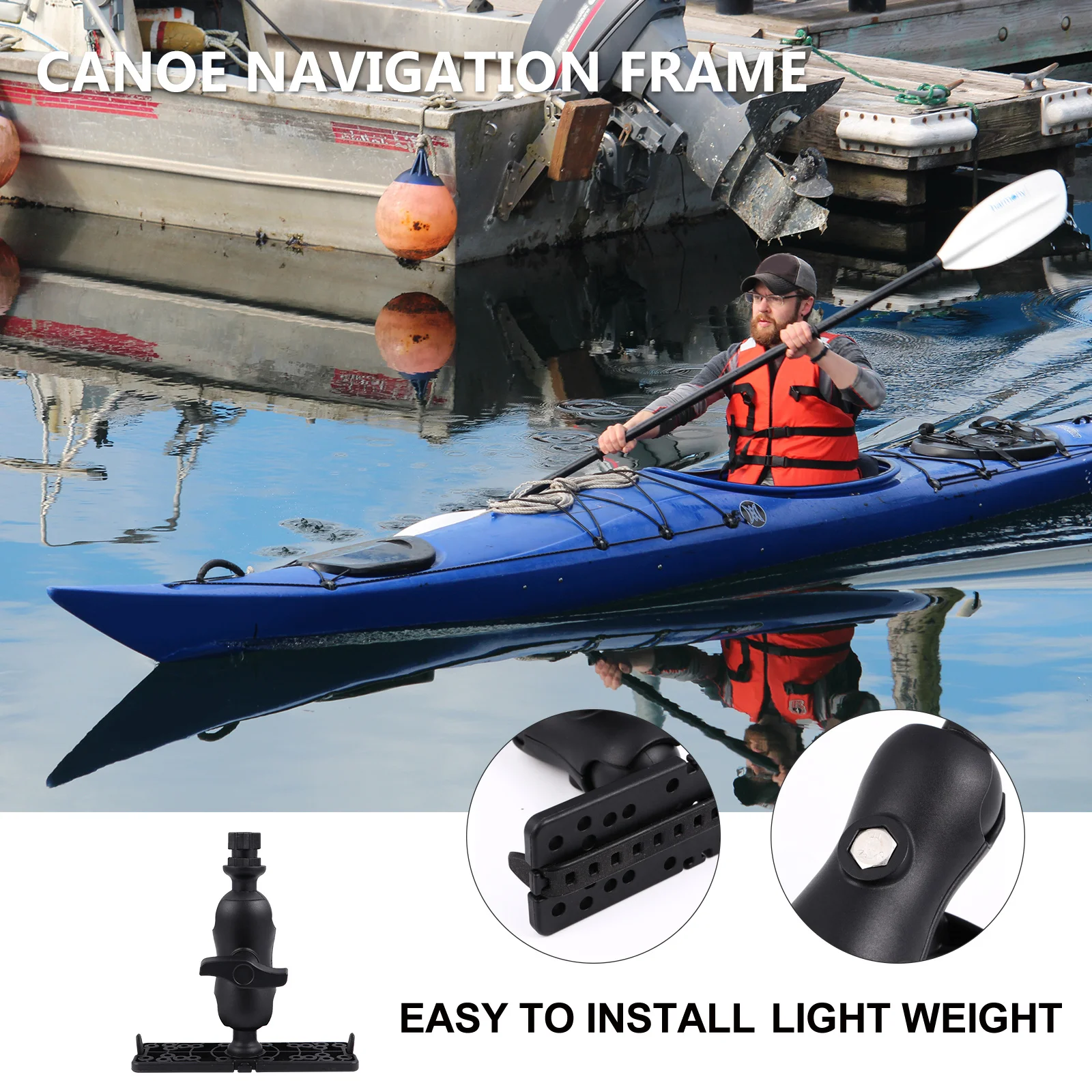 

1Pcs Fish Holder Adjustable Mount Universal Kayak Navigation Support Multifunctional Platform Fishing Accessories