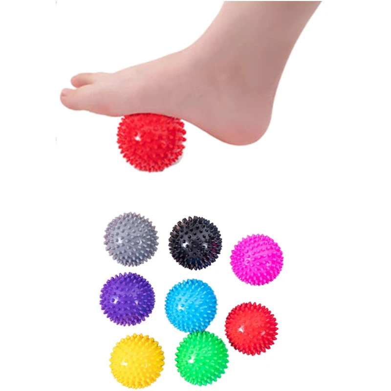 

Durable PVC Spiky Massage Ball Trigger Point Sport Fitness Hand Foot Pain Relief Plantar Fasciitis Reliever 7cm Exercise Balls