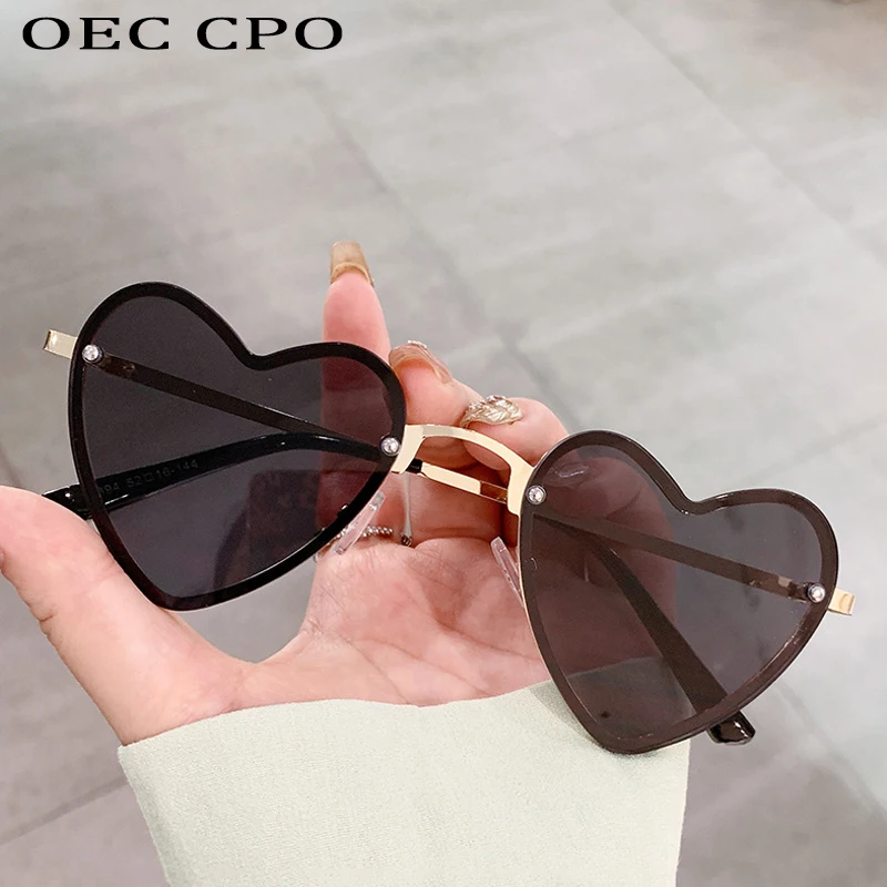 

Sexy Heart Women Sunglasses Fashion Metal Frame Gradient Shades UV400 Trending Sun Glasses Female Ocean Color Eyewear