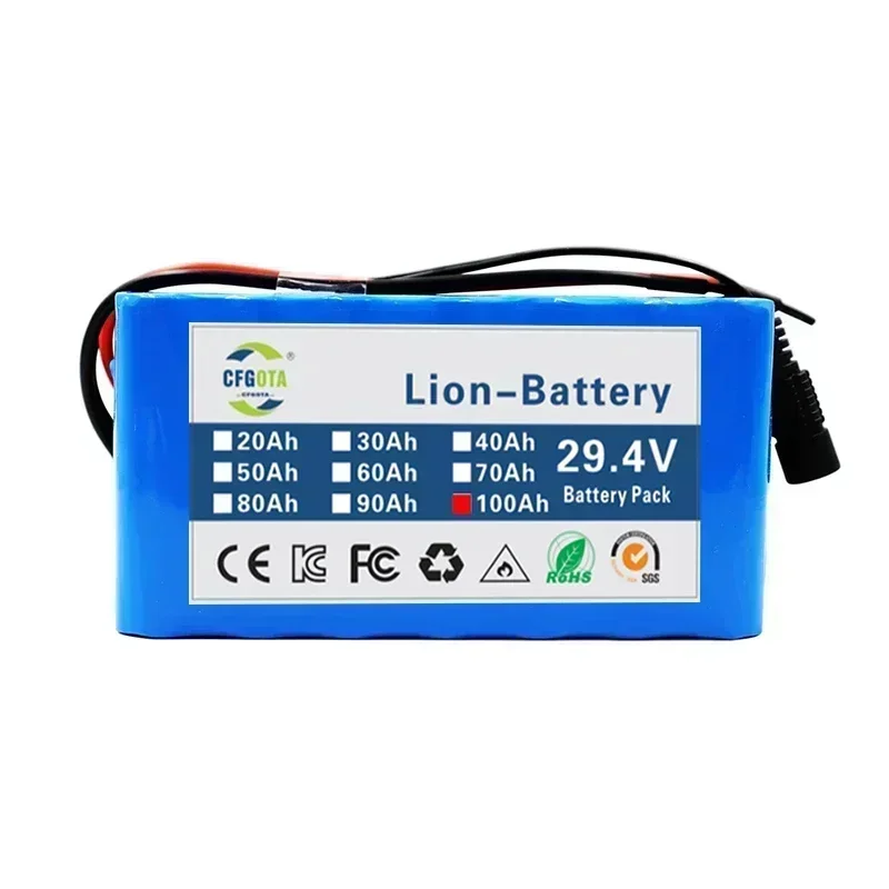 24V 100Ah 7s3p 18650 battery lithium battery 24v 100000mAh Electric Bicycle Moped electric Lithium ion Battery pack + 2A Charger