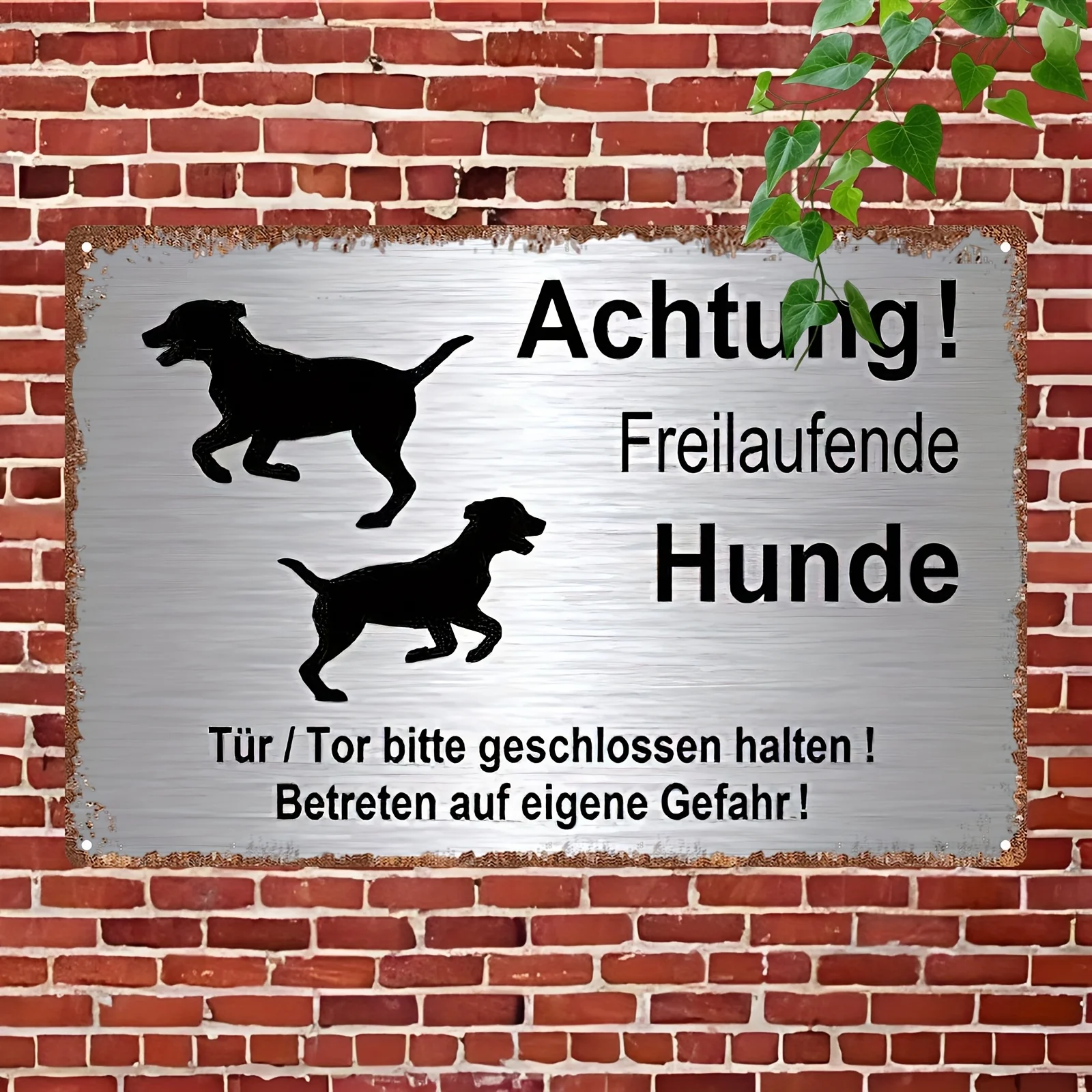 1pc of Vintage Metal Signage Featuring a German Saying about Dogs - Sturdy Iron Wall Decoration, Ideal Rustic Home Decoration