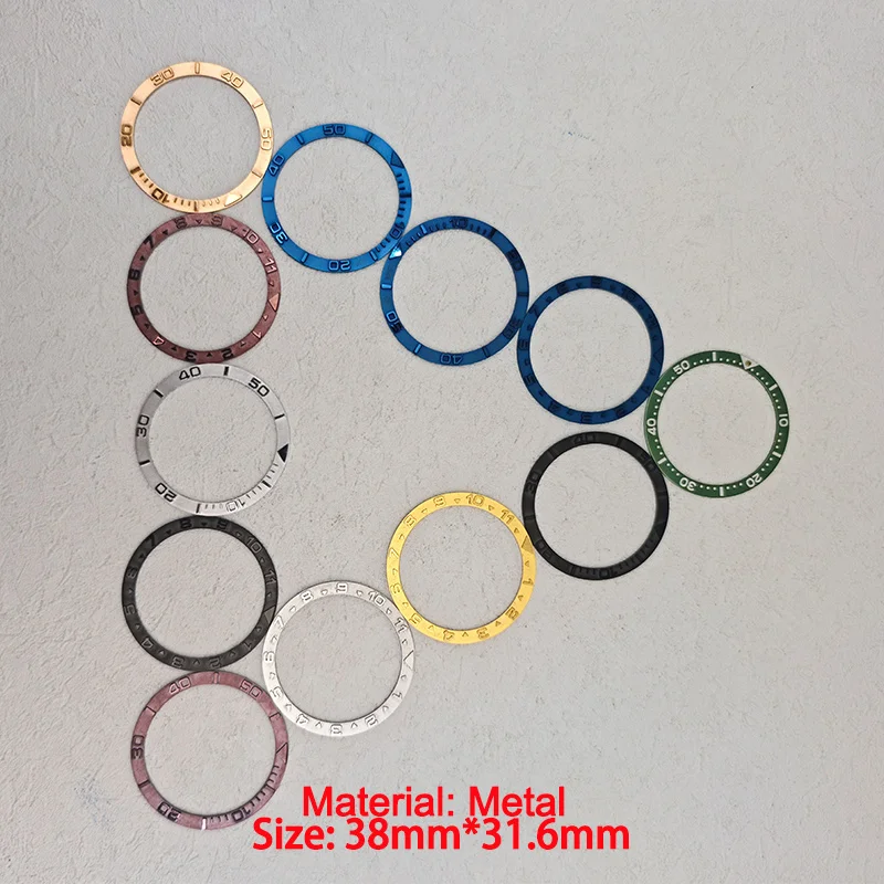 Inserto de bisel de cobre de 38mm x 31,6mm para SKX007 SKX009 SKX011 SRPD caja de reloj relojes automáticos para hombres reemplazar accesorios