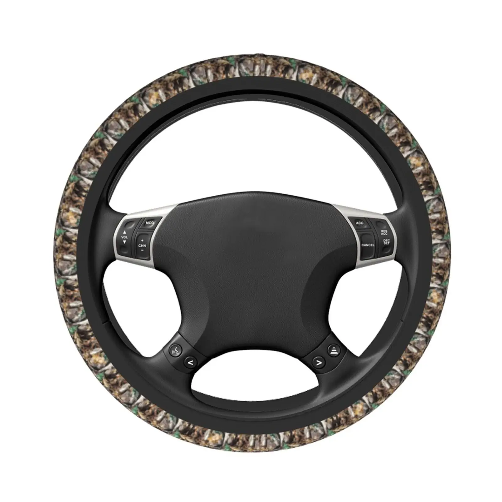 Camouflage Hunting Forest Steering Wheel Cover Funny Anti-Slip Car Accessories for Men Women Universal 15 Inch Fit Most Vehicles - view 3