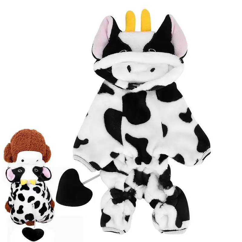 Halloween Dog Costume Cows Pet Dog Clothes For Small Breeds Dogs Pet Winter Comfortable Jumpsuits Puppy Cosplay Accessories For