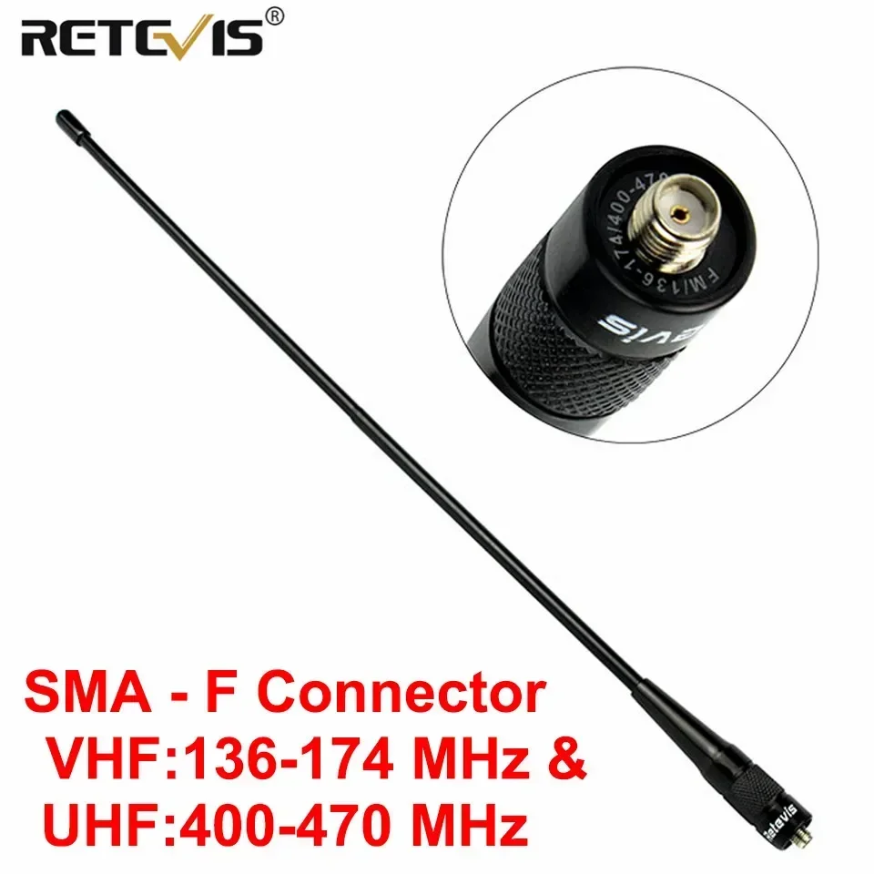 RETEVIS Walkie-Talkie  SMA-F U/V Elite Antenna 15.4 Inch Dual Band 144/430MHz for Kenwood Baofeng UV 5R 144/430Mhz for Quansheng