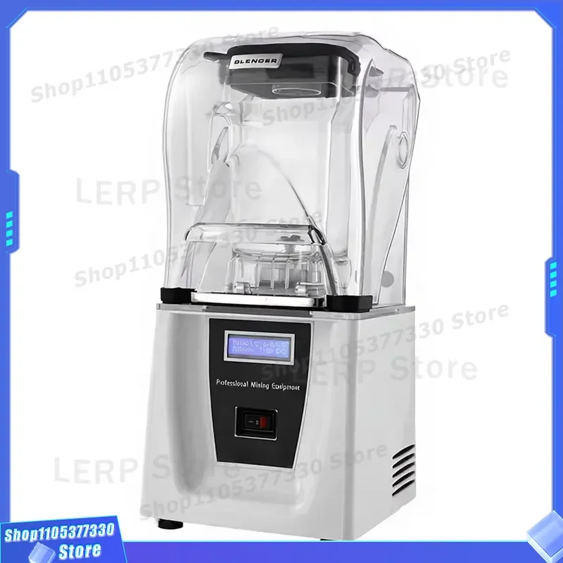 Commercial Grade 2000W Stainless Steel Blade Mixer 1.5L Silent Ice Blender with Sound Insulation Cover High Power for